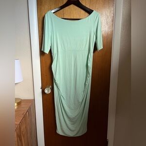 Maternity Bodycon Mint Green Midi Dress